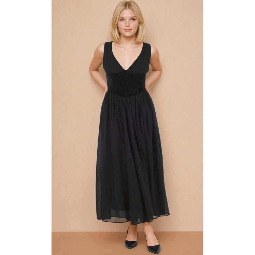 Attitude Corsets - Jeessica Longue corset robe - Noir